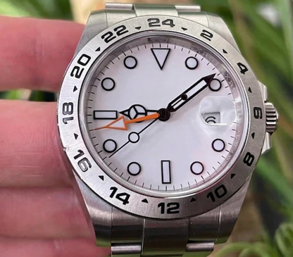 GMT Polar Watch - White Dial Automatic w/ Oyster Bracelet