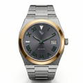 Atria 02 — Steel / Graphite / Gold / Green watch.