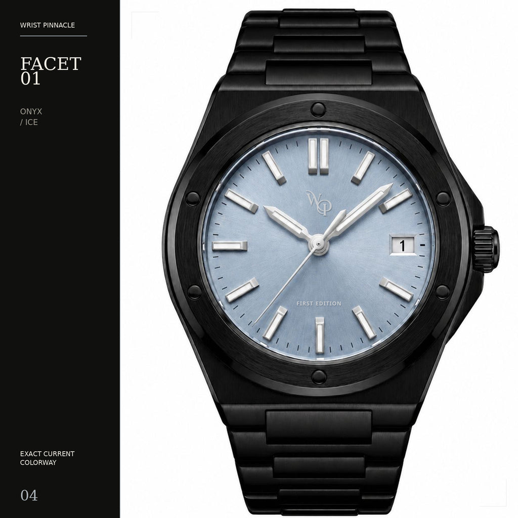 Facet 01 — Onyx / Ice. Colorway study.
