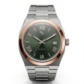 Atria 02 — Rose / Green Radial watch.