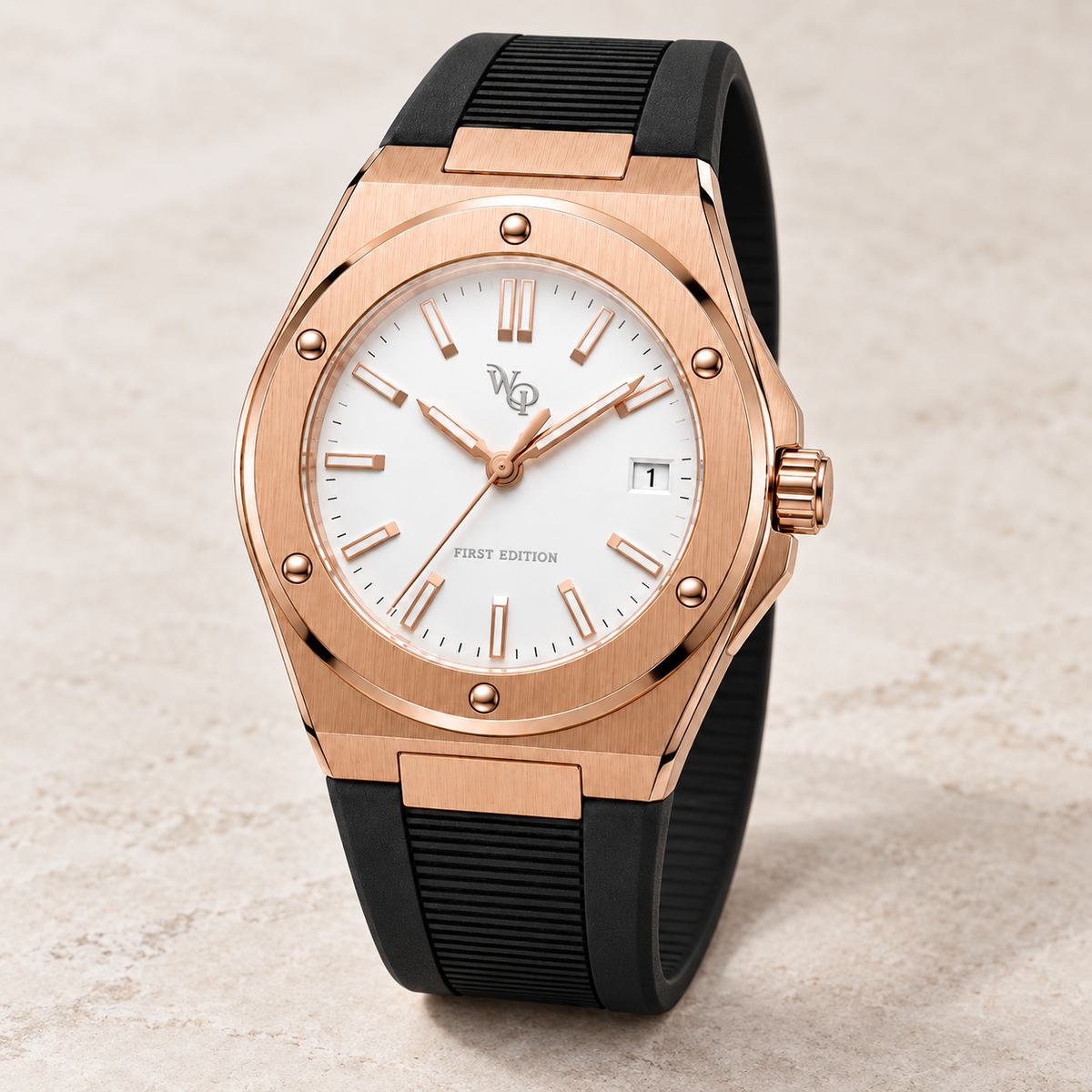 Facet 01 — Rose / White / Strap. Gallery view 2.