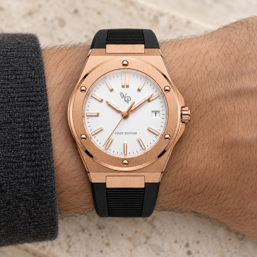 Facet 01 — Rose / White / Strap. Gallery view 4.
