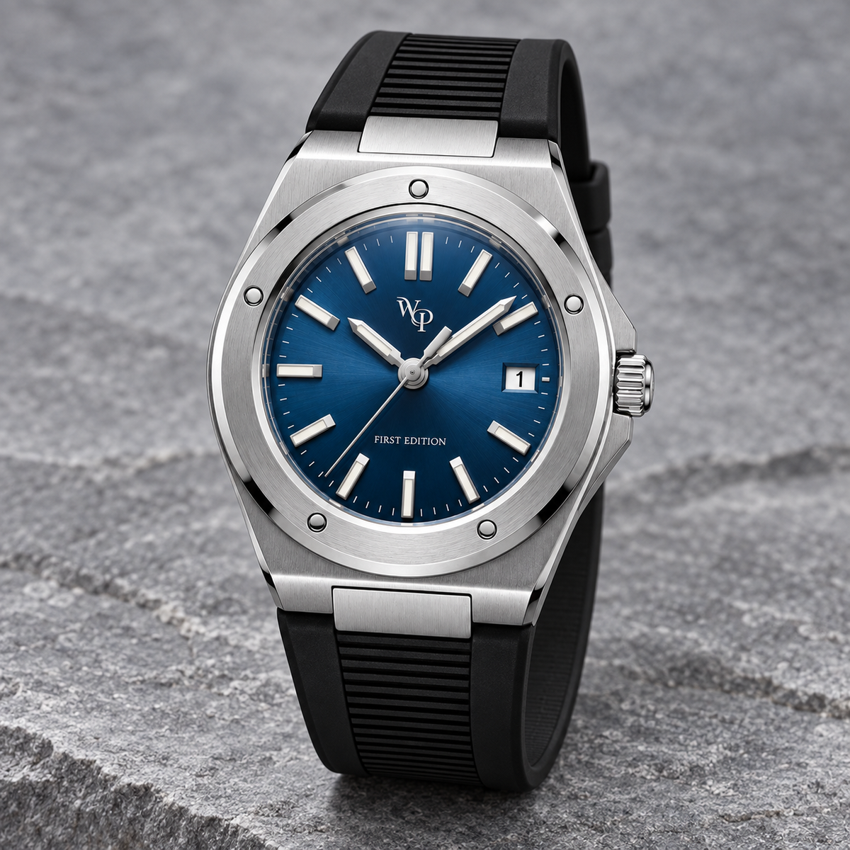 Facet 01 — Steel / Navy / Strap. Gallery view 2.