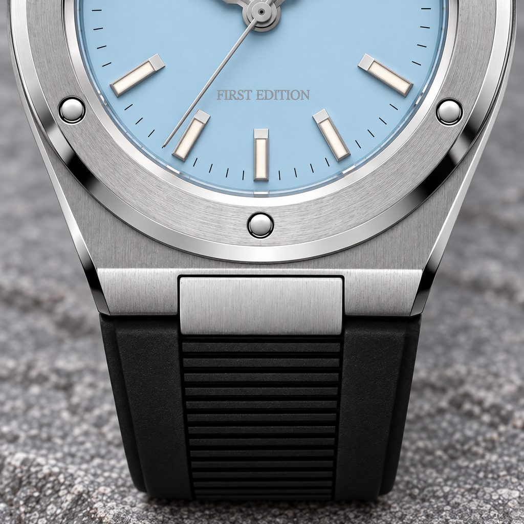 Facet 01 — Steel / Ice Blue / Strap. Gallery view 3.