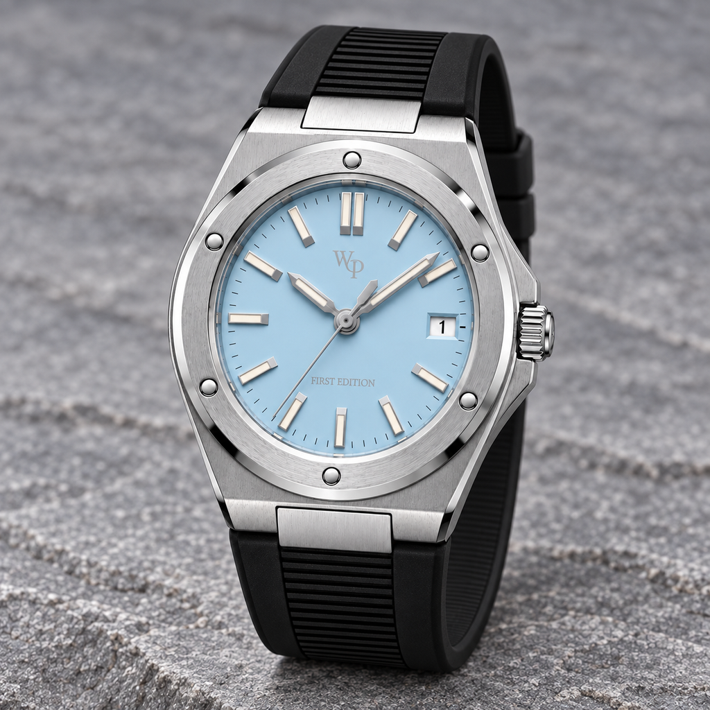Facet 01 — Steel / Ice Blue / Strap. Gallery view 2.