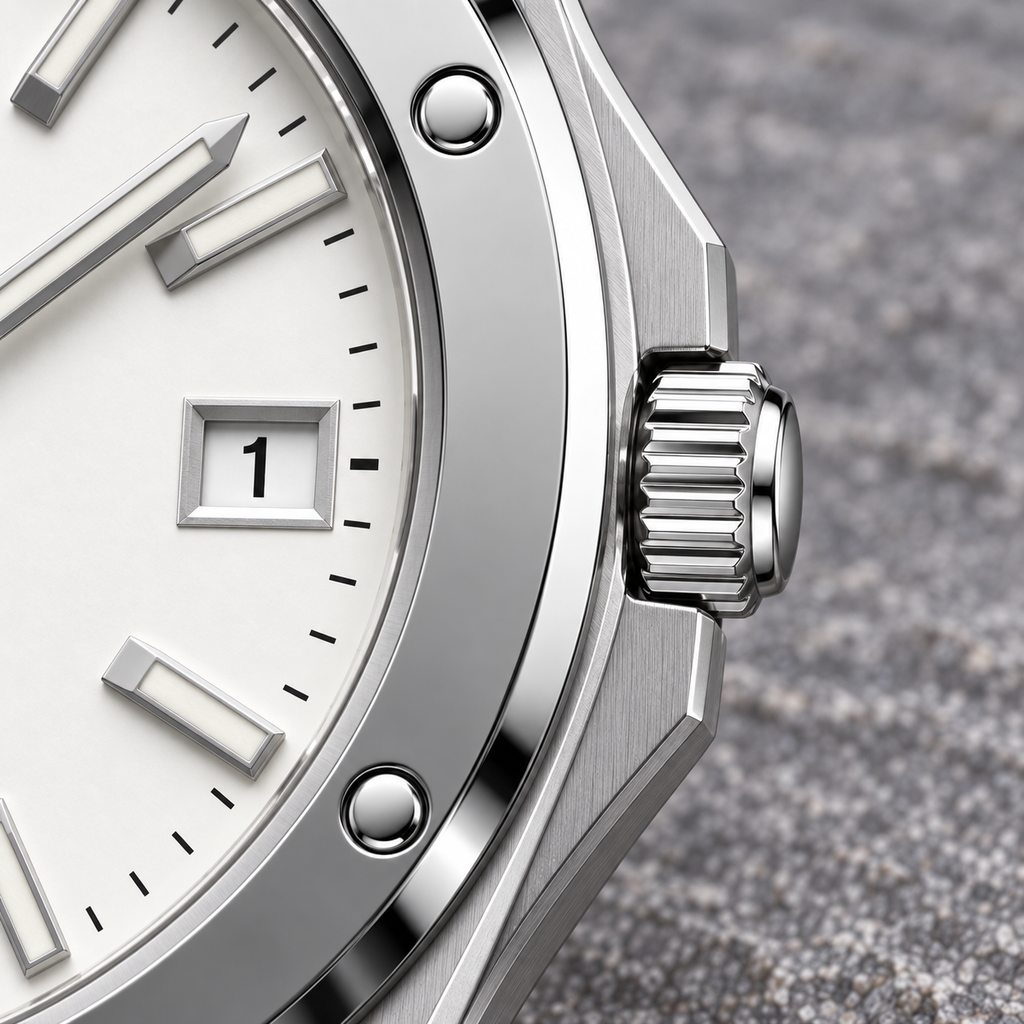 Facet 01 — Steel / White / Strap. Gallery view 3.