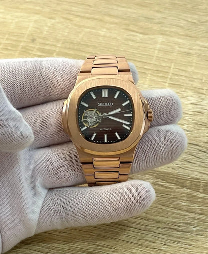 Custom Build Automatic Watch | Open Heart Dial | Two-Tone Rose Gold | 40mm Sapph
