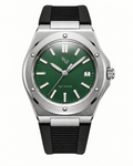 Facet 01 — Steel / Green / Strap watch.