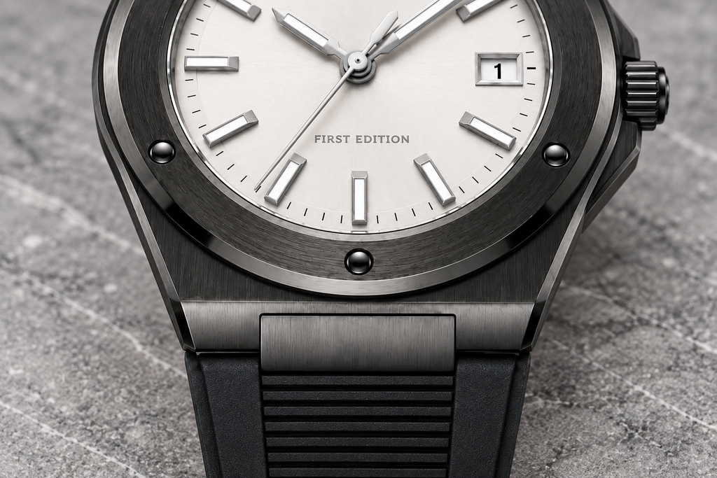 Facet 01 — Onyx / White / Strap. Gallery view 3.