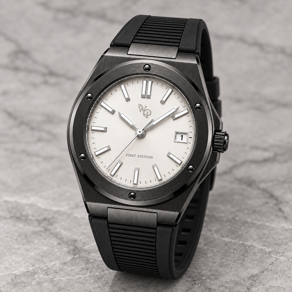 Facet 01 — Onyx / White / Strap. Gallery view 2.
