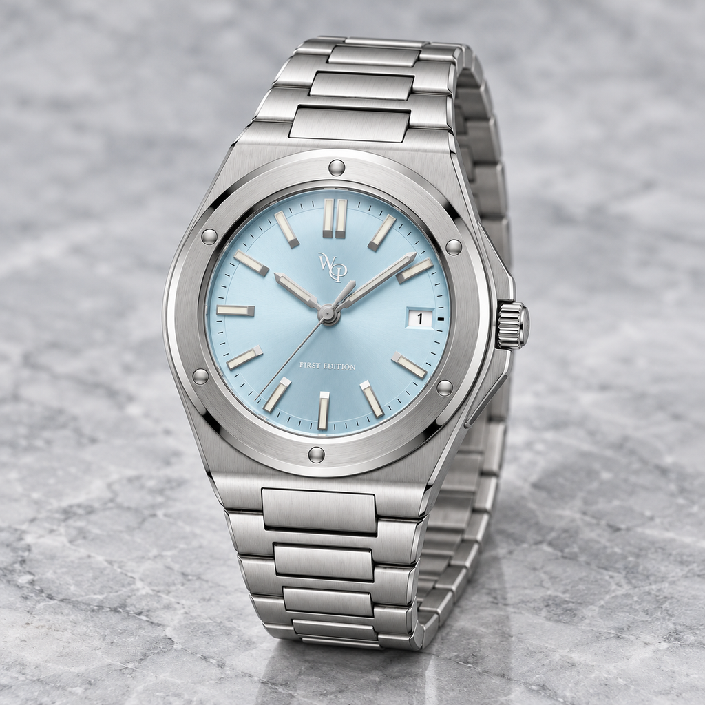 Facet 01 — Steel / Ice Blue / Bracelet. Gallery view 3.