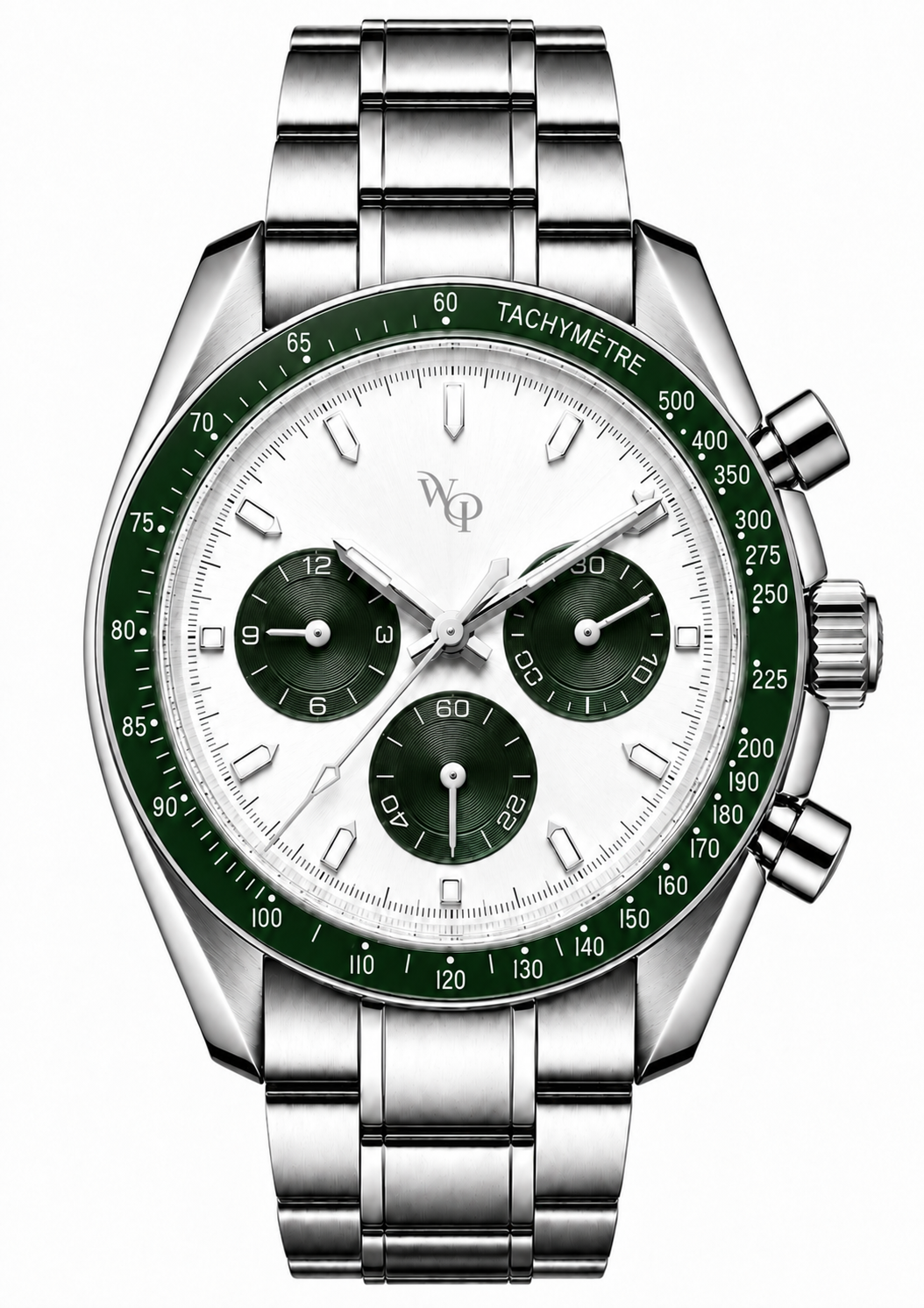 Steel / White / Green subdial